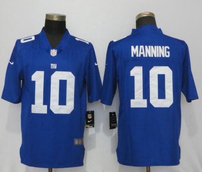 Men NFL New Nike York Giants #10 Manning Blue 2017 Vapor Untouchable Limited jersey
